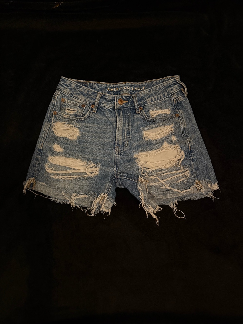 American Eagle Outfitters Distressed Denim Cutoff Shorts - Light Blue